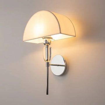 Wall light with chrome finish and white cotton shade – Prima | Maytoni