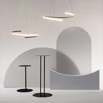 Pendant Lamp Minimalist Black-Gold Metal Body LED – Curve | Maytoni