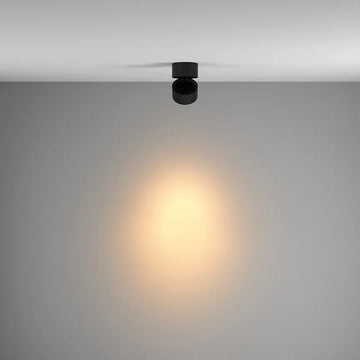 Black aluminum ceiling light with integrated LED and warm white light – Yin | Maytoni