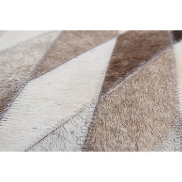 Teppich – Graue Farbe, Echtleder, Rautenmuster Design, 150 cm - Lavish 510 | Kayoom