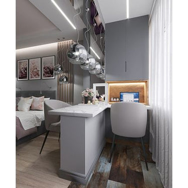 Pendelleuchte mit Nickel - Metallrahmen und Kristallakzenten im luxuriösen Design – Fermi | Maytoni - Esszett Luxury | Stilvolles Wohnen mit Charakter