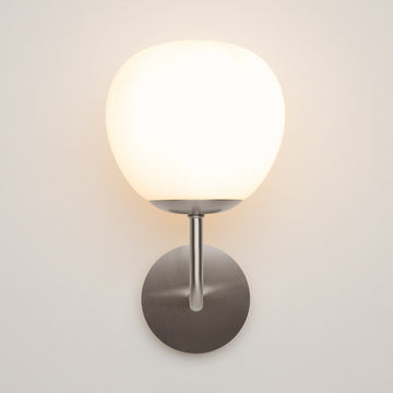 Wall lamp with satin nickel finish and white frosted glass shade – Erich | Maytoni