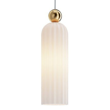 Pendelleuchte gebürsteter goldfarbener Metallrahmen mit satiniertem weißen Glasschirm & 1×E14 40 W – MOD302PL‑01W | Maytoni - Esszett Luxury | Stilvolles Wohnen mit Charakter