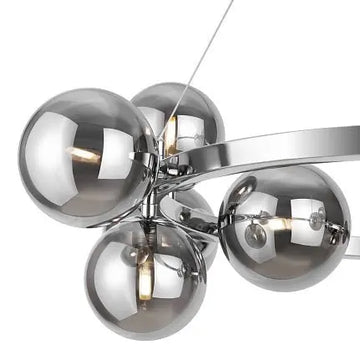 Pendant light with chrome-colored metal frame and smoke glass in a modern design – Dallas | Maytoni