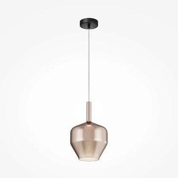Pendant Light Clear Mirrored Double Shade Opal Glass Inner Shade & Black Metal Base – Duality | Maytoni