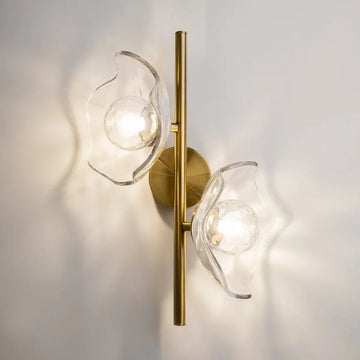 Wall Lamp Brushed Brass, Metal Frame, Cast Glass Accent, Modern – Miracle | Maytoni