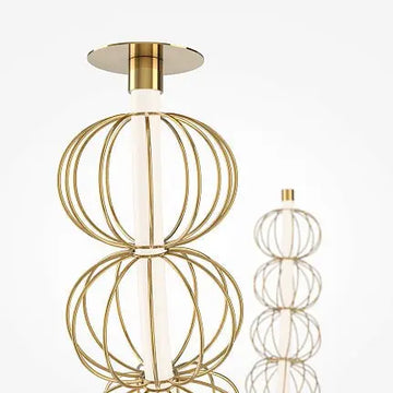 Pendant Light Golden Finish Dome Shade & Integrated LED – Golden Cage | Maytoni