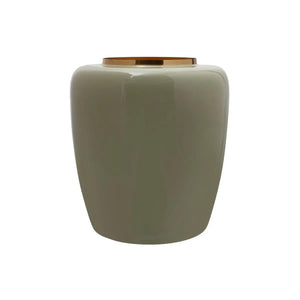 Vase – Mintgrüngoldenes Eisen, Edler Kunststil, Skulpturale Form - Art Deco 125 | Kayoom