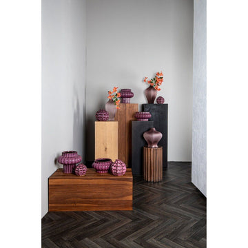 Vase - Evys Roter Keramikvase 18.0 x 18.0 x 18.0 cm von PTMD - Esszett Luxury | Stilvolles Wohnen mit Charakter