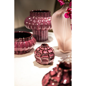 Vase - Evys Roter Keramikvase 18.0 x 18.0 x 18.0 cm von PTMD - Esszett Luxury | Stilvolles Wohnen mit Charakter