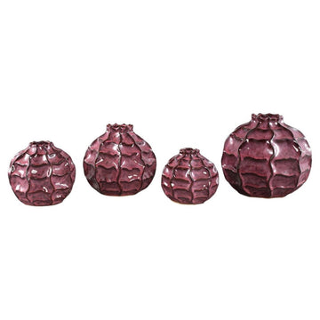 Vase - Evys Roter Keramikvase 18.0 x 18.0 x 18.0 cm von PTMD - Esszett Luxury | Stilvolles Wohnen mit Charakter