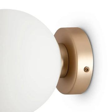 Wall Light Gold, Metal Frame, Matte White Glass Shade – Basic form | Maytoni
