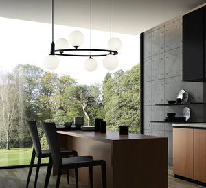Pendant Light with Modern Ring Design, Black Metal Frame, and Acrylic Diffuser – Ring | Maytoni