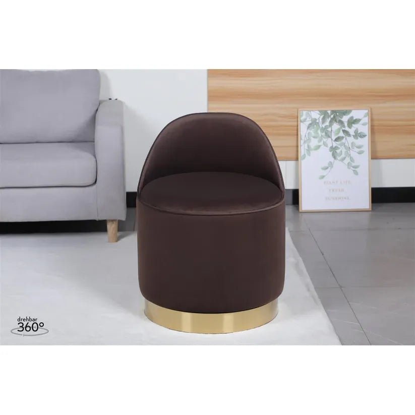 Hocker Kunstsamt - Bezug integrierter Innen - Stauraum drehbarer Edelstahl - Sockel – Viktor 125 | Kayoom - Esszett Luxury | Stilvolles Wohnen mit Charakter