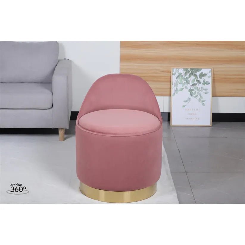 Hocker Kunstsamtbezug integrierter Stauraum drehbarer Edelstahl - Sockel – Viktor 125 | Kayoom - Esszett Luxury | Stilvolles Wohnen mit Charakter