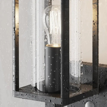 Wall lamp with graphite-colored metal housing, clear acrylic diffuser and motion sensor – Cell | Maytoni