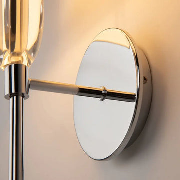 Wall light with chrome finish and white cotton shade – Prima | Maytoni