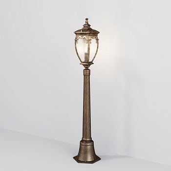 Landschaftsleuchte Aluminium Schwarz‑mit‑Gold Glas Pulegoso E27 60 W IP44 – Fleur | Maytoni - Esszett Luxury | Stilvolles Wohnen mit Charakter