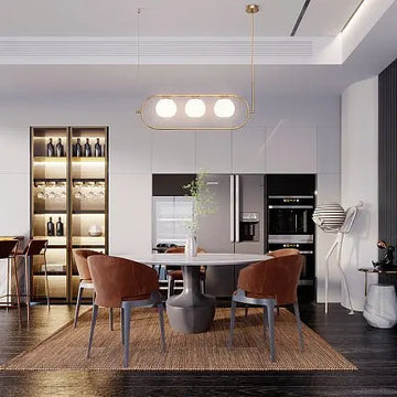 Pendant Lamp with Frosted Glass Spheres and Brass Finish in Modern Design – Erich | Maytoni