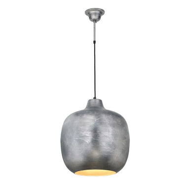 Pendelleuchte – Silbernes Eisen, Industrieller Stil, Metallische Oberfläche, 43 cm - Sawyer 125 | Kayoom
