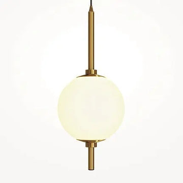 Pendant Lamp with Brass Finish and White Glass Shade in Modern Design – The Sixth Sense | Maytoni