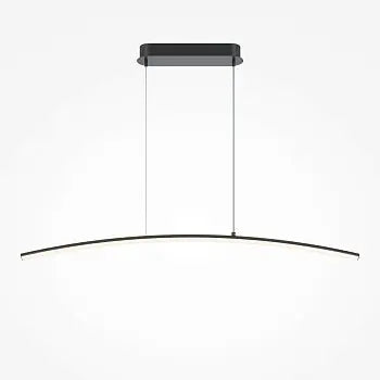 Pendant Lamp Slim Black Tube Design LED – Curve | Maytoni