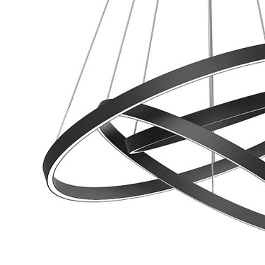 Pendelleuchte mit schwarzem Aluminium - Finish, 800 mm Durchmesser, integrierter LED 88 W, 5200 lm, 4000 K, höhenverstellbar – Rim | Maytoni - Esszett Luxury | Stilvolles Wohnen mit Charakter