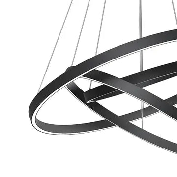 Pendant lamp with black aluminum finish, 800 mm diameter, integrated LED 88 W, 5200 lm, 4000 K, height adjustable – Rim | Maytoni
