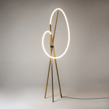 Floor lamp Curved Brass-Black body with LED – MOD369FL-L36BS3K | Maytoni