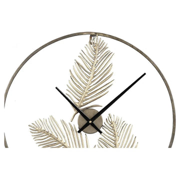 Wanduhr – Gold Metall, Runde Form, Blattdetails - Logas | PTMD