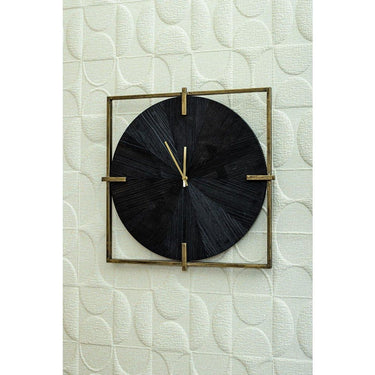 Wanduhr - Oxxo gold metal and wood von PTMD - Esszett Luxury | Stilvolles Wohnen mit Charakter