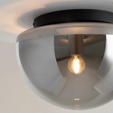 Ceiling Light Black Finish & Decorative Glass Shade - Glassy | Maytoni