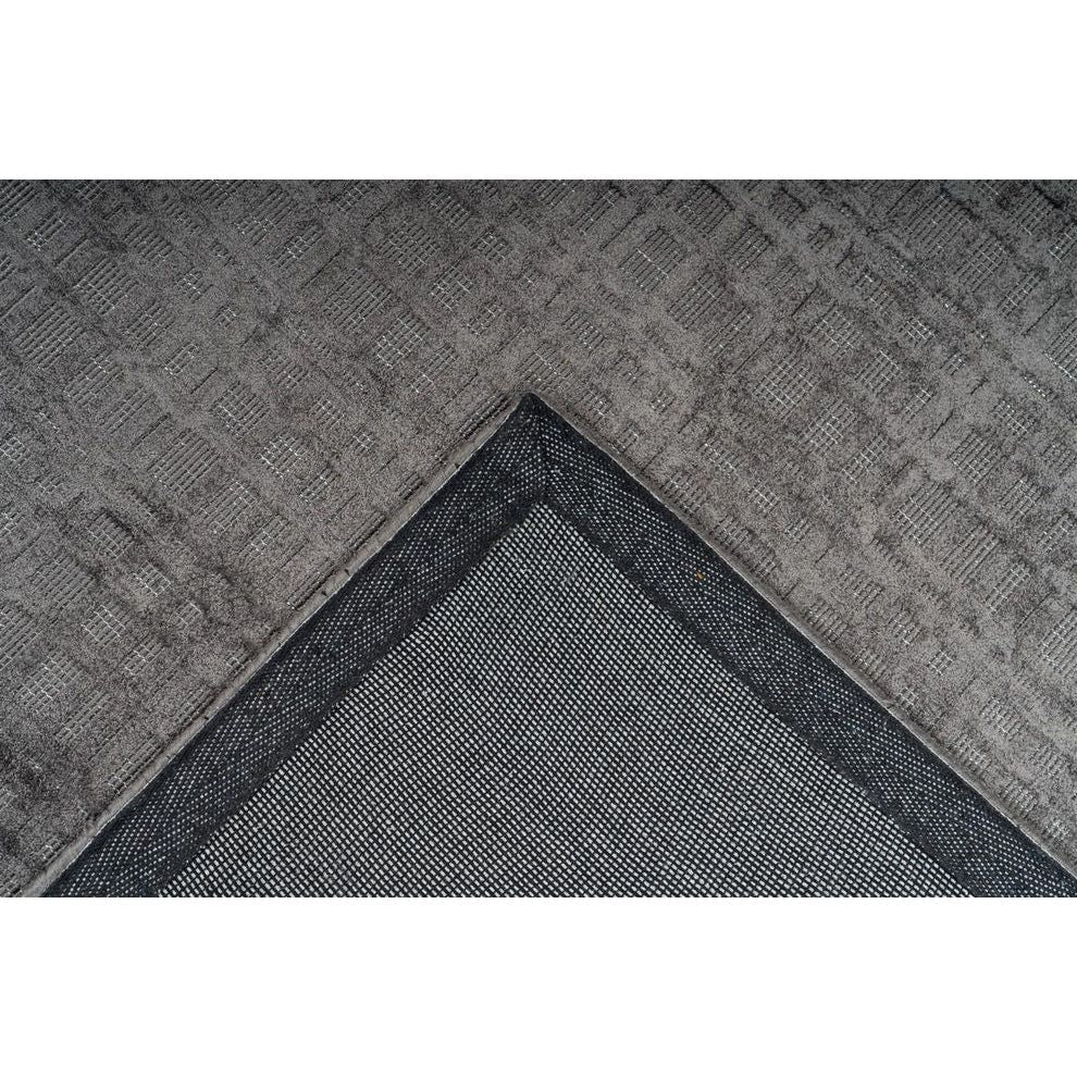 Teppich – Viskose Oberfläche, 3D Effekt, Anthrazit Farbe, 200 x 290 cm - Karma 125 | Kayoom