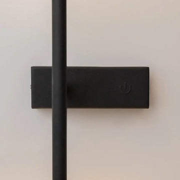 Black metal wall lamp with two white glass spheres and touch dimmer | Maytoni