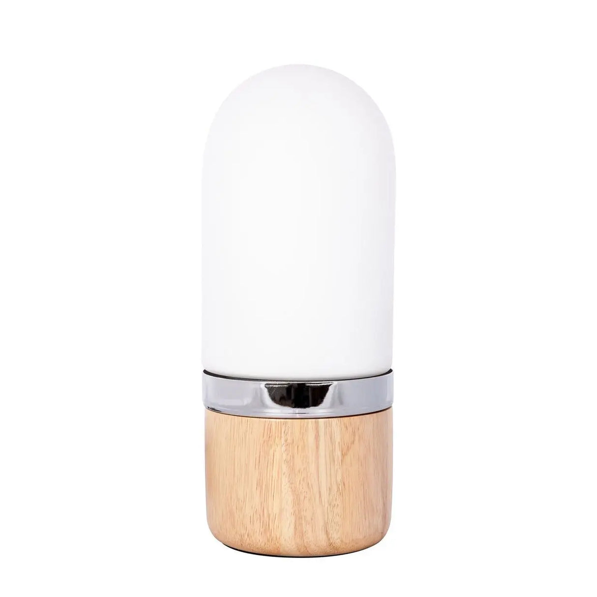 Tischlampe – Weißes Glas, Natürliches Holz, Zeitloses Design - Dia 425 | Kayoom