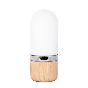 Tischlampe – Weißes Glas, Natürliches Holz, Zeitloses Design - Dia 425 | Kayoom