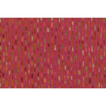 Teppich – Filigrane Patchworkoptik, Natürlicher Materialmix, Rote Farbwelt, Flachflor - Wild 8022 | Kayoom