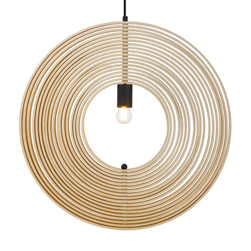 Pendant Lamp Black Metal & Wood Modern Design & Integrated LED – Roots | Maytoni