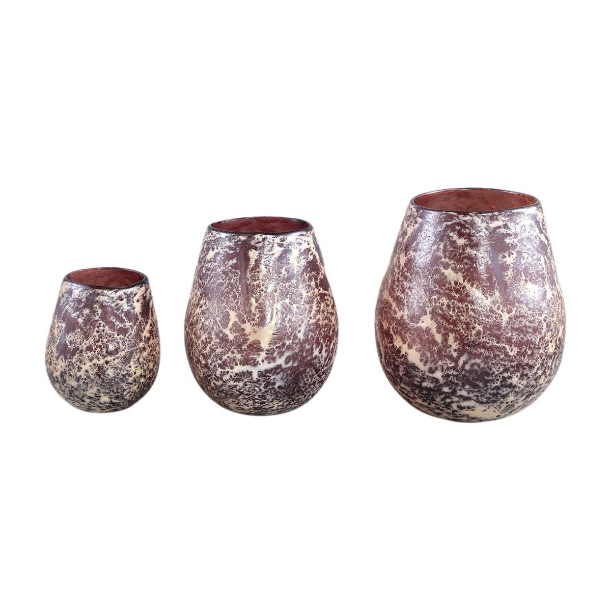 Windlicht - Jice Red glass L (Ø 22 x 26 cm) von PTMD - Esszett Luxury | Stilvolles Wohnen mit Charakter