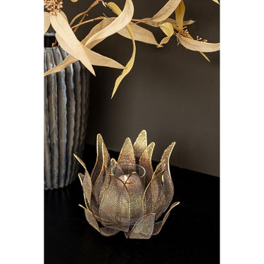 Windlicht - Milia gold iron flower von PTMD - Esszett Luxury | Stilvolles Wohnen mit Charakter