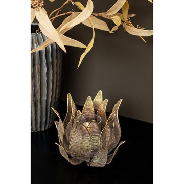 Windlicht - Milia gold iron flower von PTMD - Esszett Luxury | Stilvolles Wohnen mit Charakter