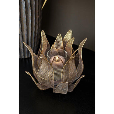 Windlicht - Milia gold iron flower von PTMD - Esszett Luxury | Stilvolles Wohnen mit Charakter