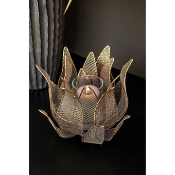 Windlicht - Milia gold iron flower von PTMD - Esszett Luxury | Stilvolles Wohnen mit Charakter