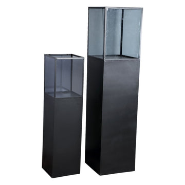 Windlicht - Rux Black big iron (Set aus 2) von PTMD - Esszett Luxury | Stilvolles Wohnen mit Charakter