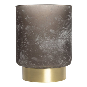 Windlicht - Sanny grey frosted glass S (Ø 10 x 10 cm) von PTMD - Esszett Luxury | Stilvolles Wohnen mit Charakter