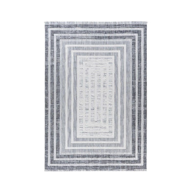 Teppich – Polyester Flor, Graue Farbgebung, Flachgewebe Design, 120 x 170 cm - Sarai 125 | Kayoom