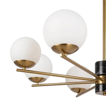 Pendant Lamp Brass & White Opal Glass 8-Lights – Marble | Maytoni