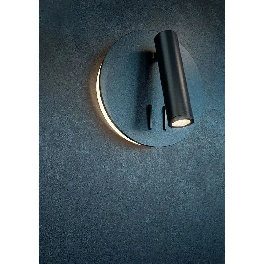 Wandleuchte – Schwarzes Aluminium, IP20 Schutz, Warmweiß, 14 cm Höhe - Ios 176 | Maytoni