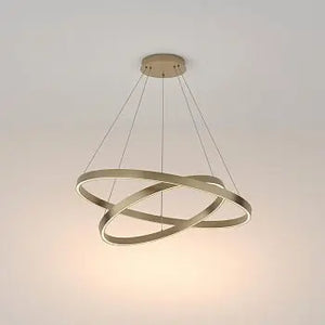 Pendant light with brass finish, 800 mm diameter, integrated LED 88 W, 5200 lm, 3000 K, height adjustable, IP20 – Rim | Maytoni