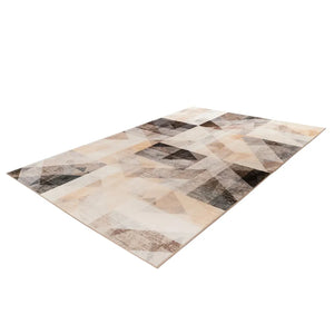 Teppich – Grau-Beige Farbgebung, Vintage Muster, Kurzflor Design, 120 x 170 cm - Saphira 900 | Kayoom